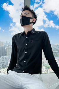 714A-D05P45控65/2025春季男士简约三色刺绣衬衫修身工作服衬衣图片