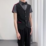 714A-H672P55控79/2025新款短袖衬衫假两件工作服衬衣潮流制服装，男装衬衫，星座714A（原电商C314）