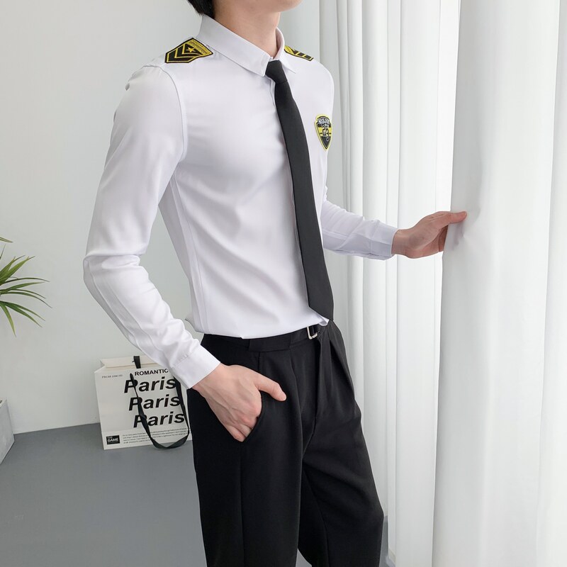 714A-D516P45控69/2025春季男士修身简约空少衬衫ktv少爷衬衣制服,男装衬衫,星座714A（原电商C314）