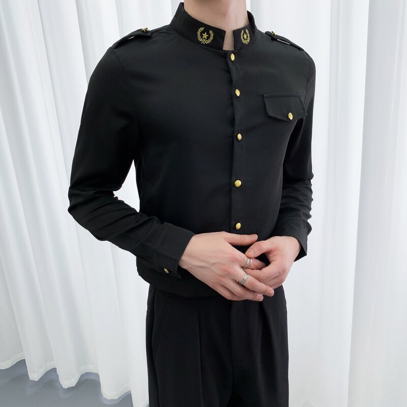 714A-D610P45控69/2025春季新款空少服衬衫男士少爷装衬衣团体服,男装衬衫,星座714A（原电商C314）
