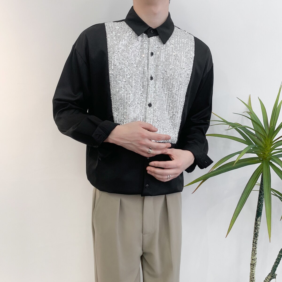 714A-H3033P55控88/2025春季新款男女同款中性宽松衬衫慵懒冷淡风,男装衬衫,星座714A（原电商C314）