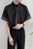 714A-D641P45控69/2025夏季短袖衬衫领带款衬衣宽松版工作服衬衣，男装T恤，星座714A（原电商C314）