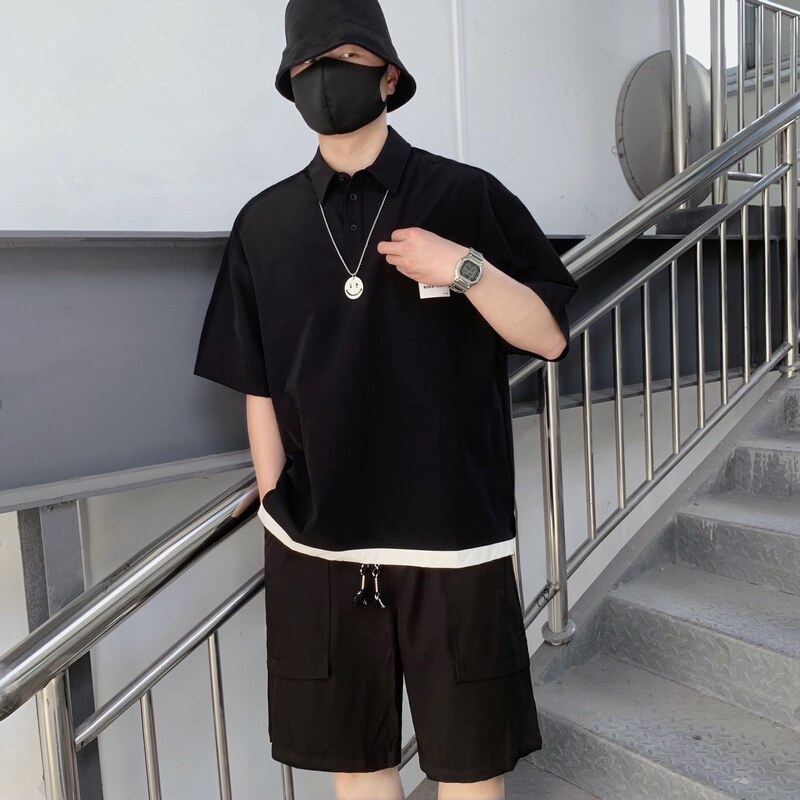 714A-G8030P85控135/2025夏男宽松日系小标工装短袖衬衫潮版三色,男装T恤,星座714A（原电商C314）