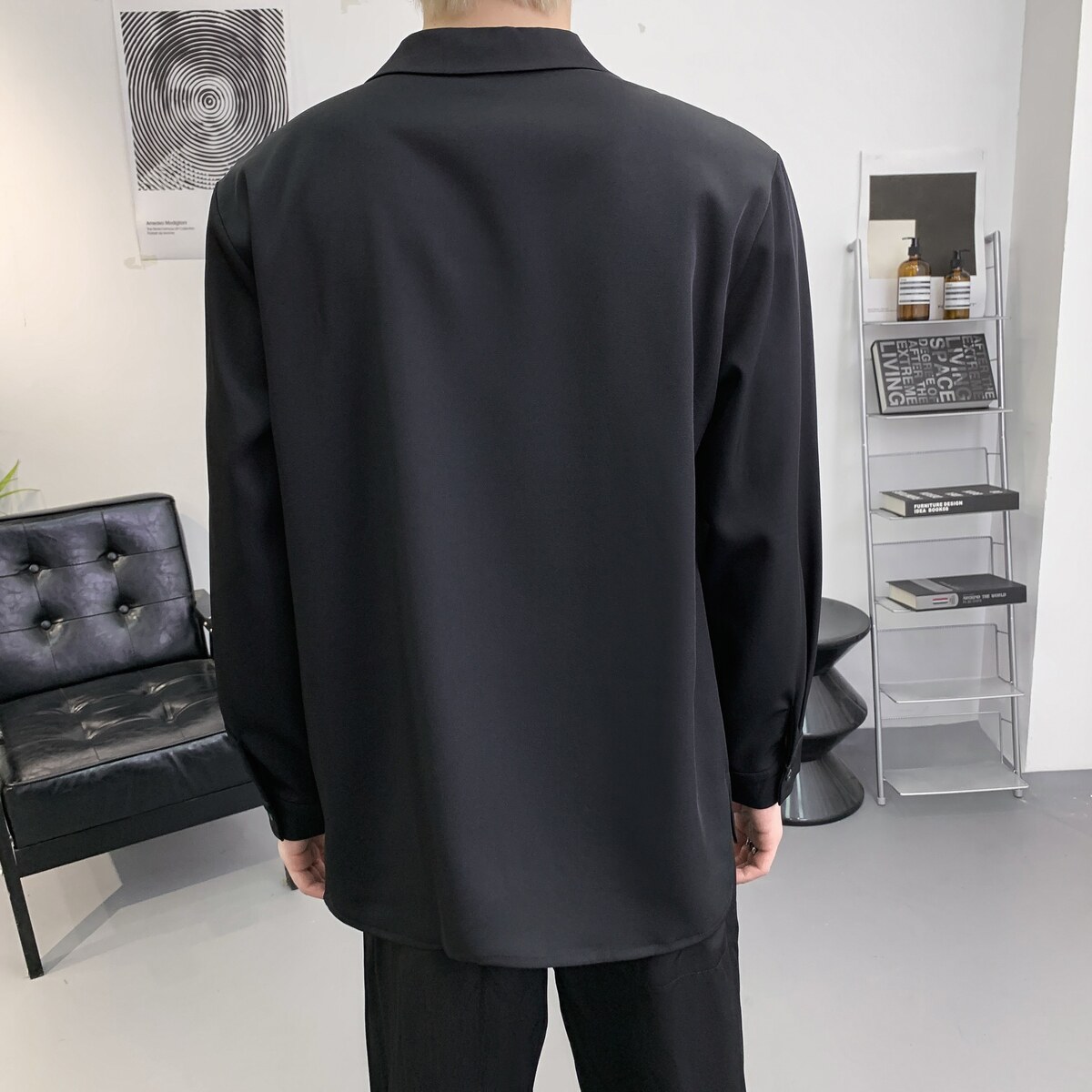 714A-H3064P55控69/2025秋季新款西装领衬衫日系发型师工作服衬衣,男装西服套装,星座714A（原电商C314）