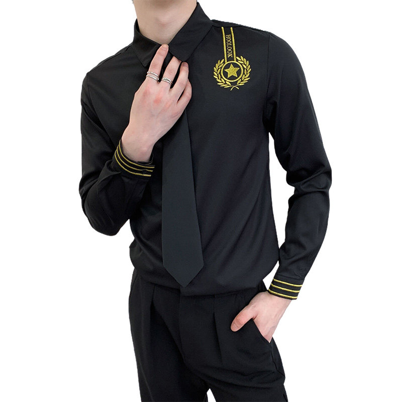 714A-D656P45控69/2025春季新款发型师夜店ktv酒吧工作服衬衫制服,男装衬衫,星座714A（原电商C314）