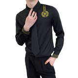 714A-D656P45控69/2025秋季新款男士长袖衬衫空少服衬衣修身制服，男装衬衫，星座714A（原电商C314）