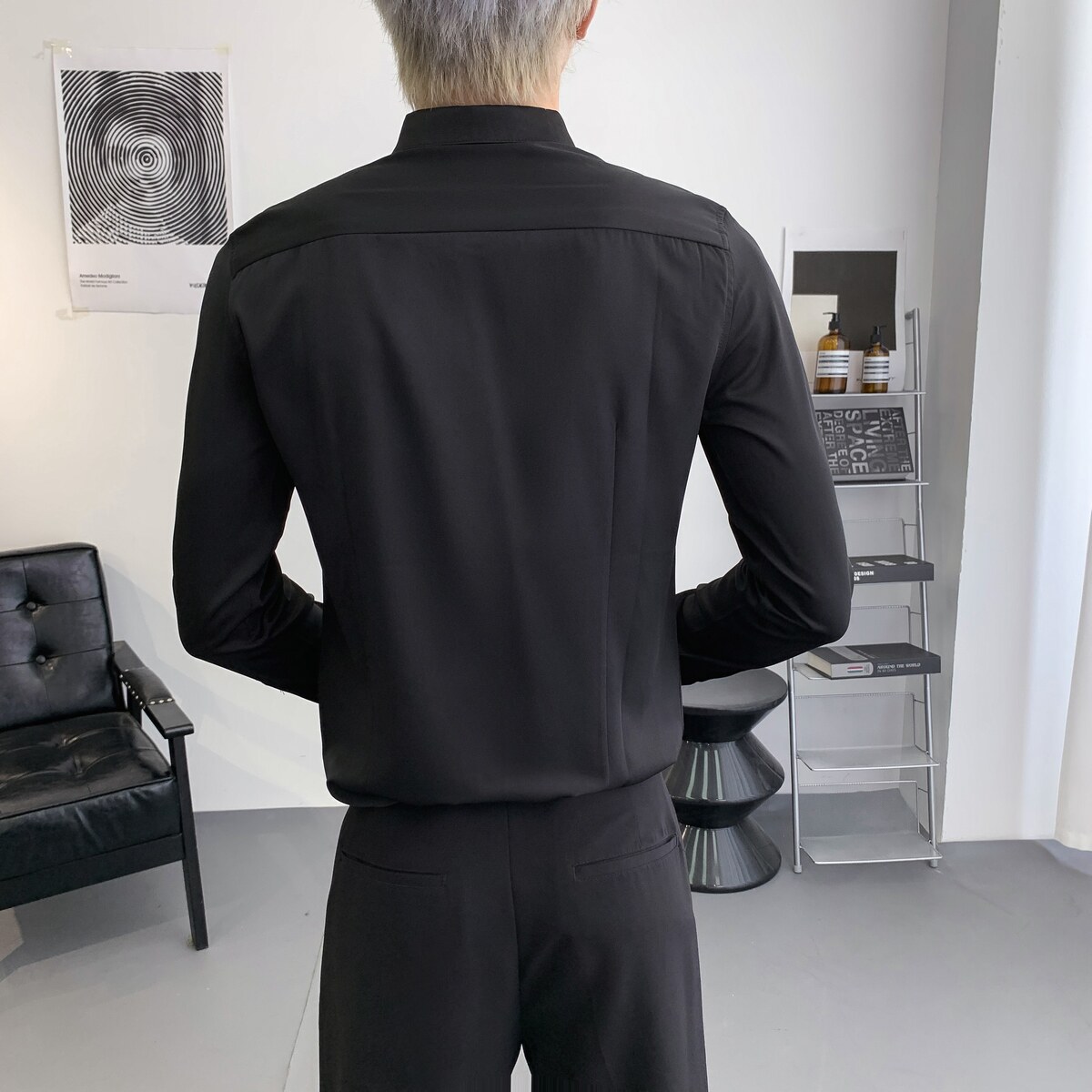 714A-D18特P35控59/2025秋季长袖简约白衬衫理发店酒吧夜店工作服,男装衬衫,星座714A（原电商C314）