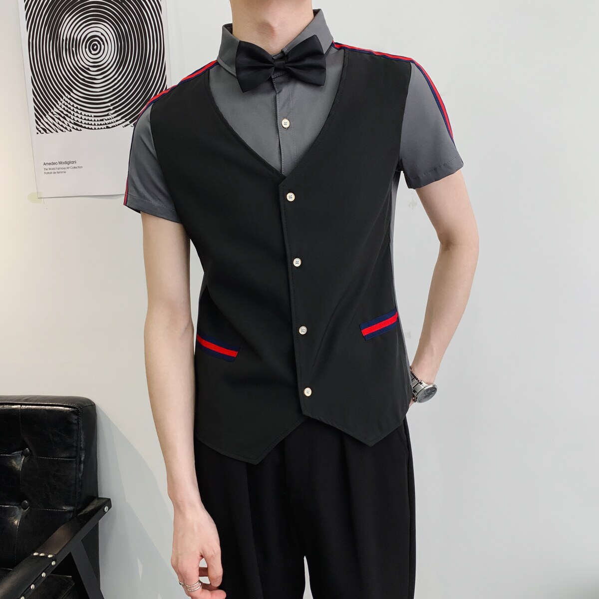 714A-H672P55控79/2025新款夏修身工作服衬衫台球室ktv酒吧工作服,男装衬衫,星座714A（原电商C314）