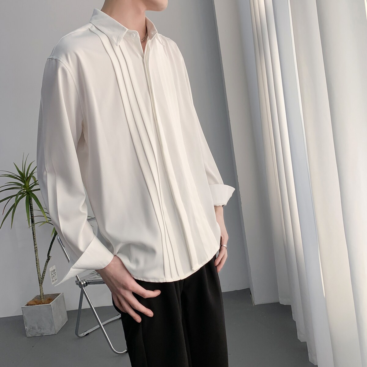 714A-D3051P45控69/2025春季新款酒吧发型师工作服伴郎礼服衬衣,男装衬衫,星座714A（原电商C314）