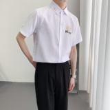 714A-C661P40控59/2025夏季新款男士校园风短袖衬衫白衬衣潮，男装衬衫，星座714A（原电商C314）