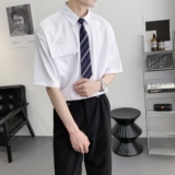 714A-C3054P40控59/2025夏季男女同款工作服衬衫潮流宽松短袖衬衣，男装衬衫，星座714A（原电商C314）