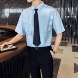 714A-D645P45/店主风2025夏条男士短袖衬衫宽松工作服衬衣条纹，男装T恤，星座714A（原电商C314）