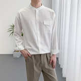 714A-D3036P45控69/2025春潮流男装衬衫宽松立领垂感衬衣禁欲系，男装衬衫，星座714A（原电商C314）