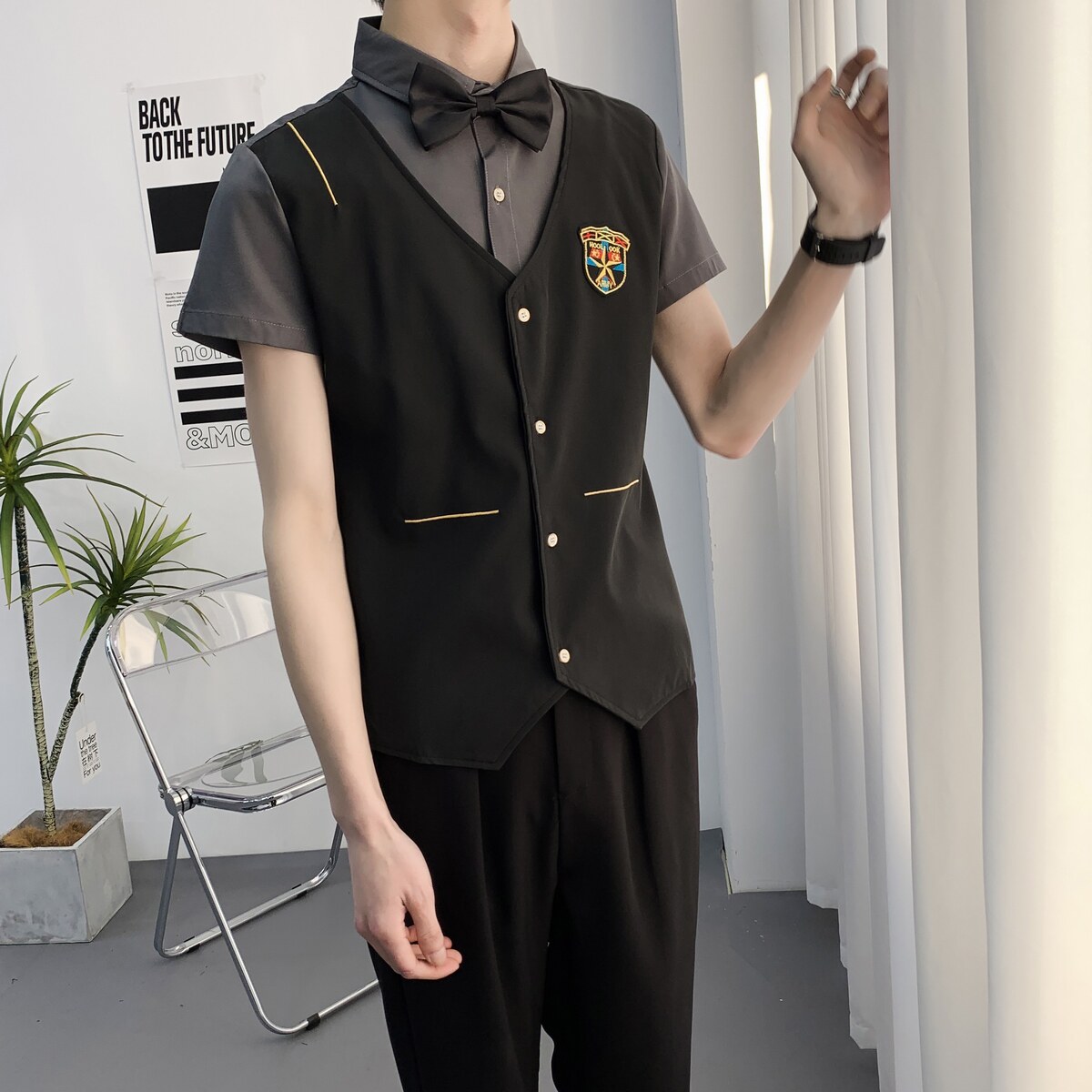 714A-H669P55控79/2025新款夏季KTV酒吧台球城工作服短袖衬衫,男装T恤,星座714A（原电商C314）