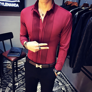 9207/店主风2025春季男长袖衬礼服伴郎服装团体工作服衬衫P45图片