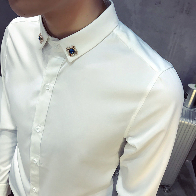 714-D13P45/社会小伙店主风2025春季男士青少年伴郎服衬衫S-5XL,男装衬衫,星座714(原C313)