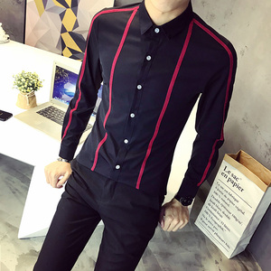 714-D07P45/社会小伙店主风2026春季男士长袖衬衫修身装S-5XL图片