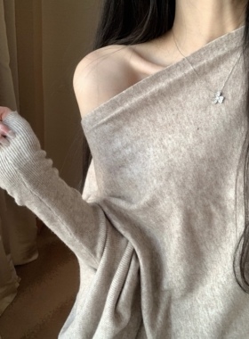 Yumeo钰 柏林傍晚 气质斗篷上衣蝙蝠袖宽松针织很软糯