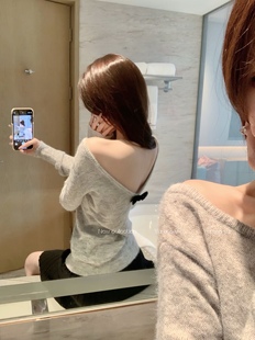 赫拉小姐 两穿丝绒蝴蝶马海毛针织上衣 Yumeo钰