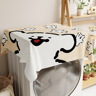 洗衣机盖布防尘布防晒盖巾帘滚筒波轮方巾床头柜冰箱微波炉遮灰布