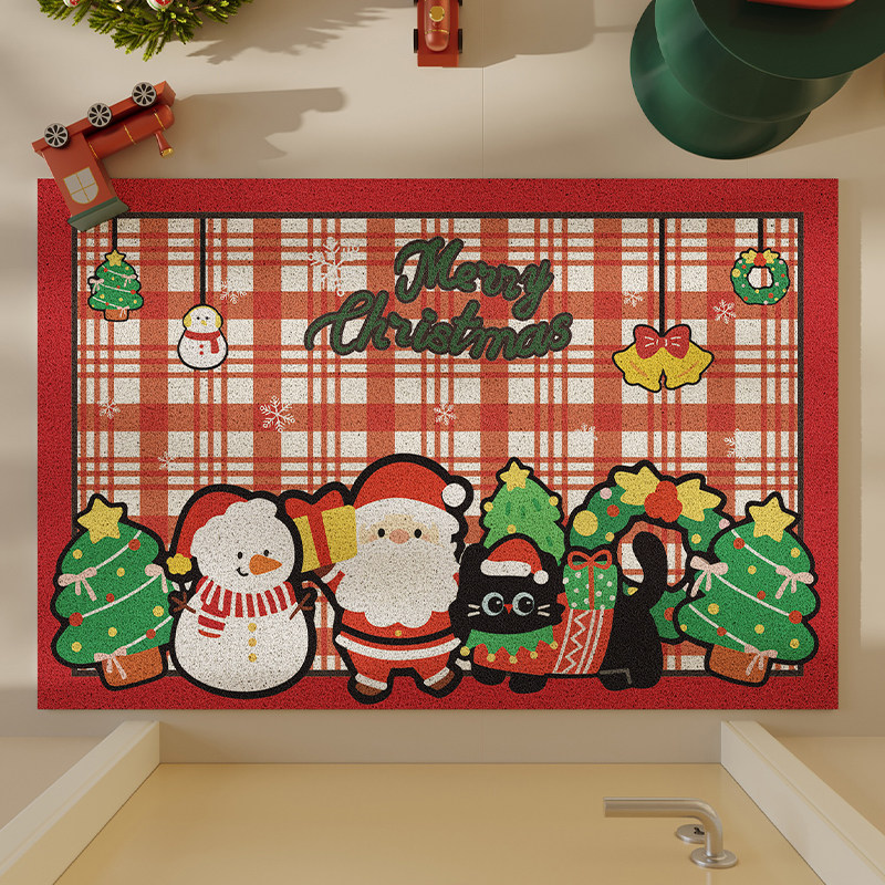 圣诞装饰卡通入户门地垫丝圈防滑垫耐脏玄关进门脚垫家用门口地毯,居家布艺,入户地垫,淘宝优惠券,粉丝福利购,淘宝优惠卷