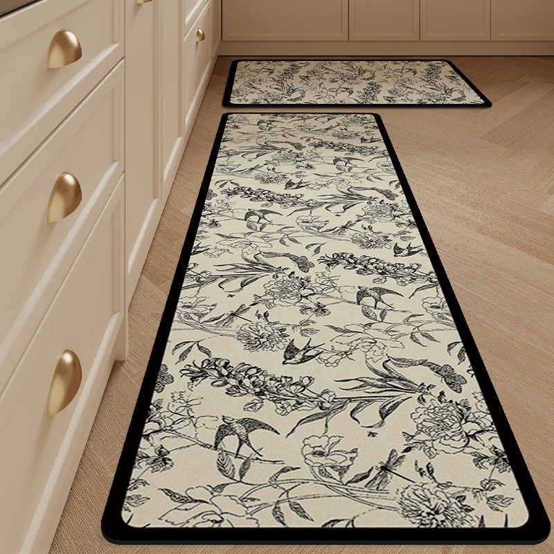 法式轻奢厨房地垫防滑防油可擦耐脏免洗专用吸水地毯门口家用脚垫,居家布艺,厨房地垫,淘宝优惠券,粉丝福利购,淘宝优惠卷