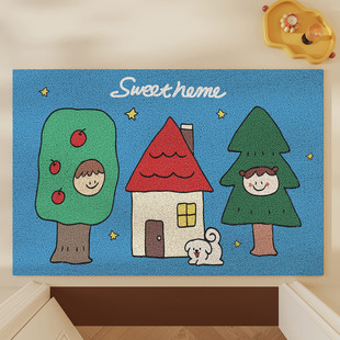 卡通丝圈入户门地垫进门门口门垫玄关地垫可裁剪耐脏防滑除尘脚垫