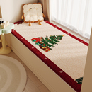 红色圣诞装 饰主卧房间毛绒飘窗垫秋冬阳台垫子防滑坐垫卧室窗台垫