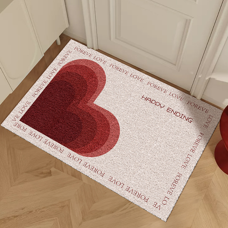 爱心喜庆入户门地垫结婚门口进门脚垫可裁剪丝圈高级可擦防滑地毯