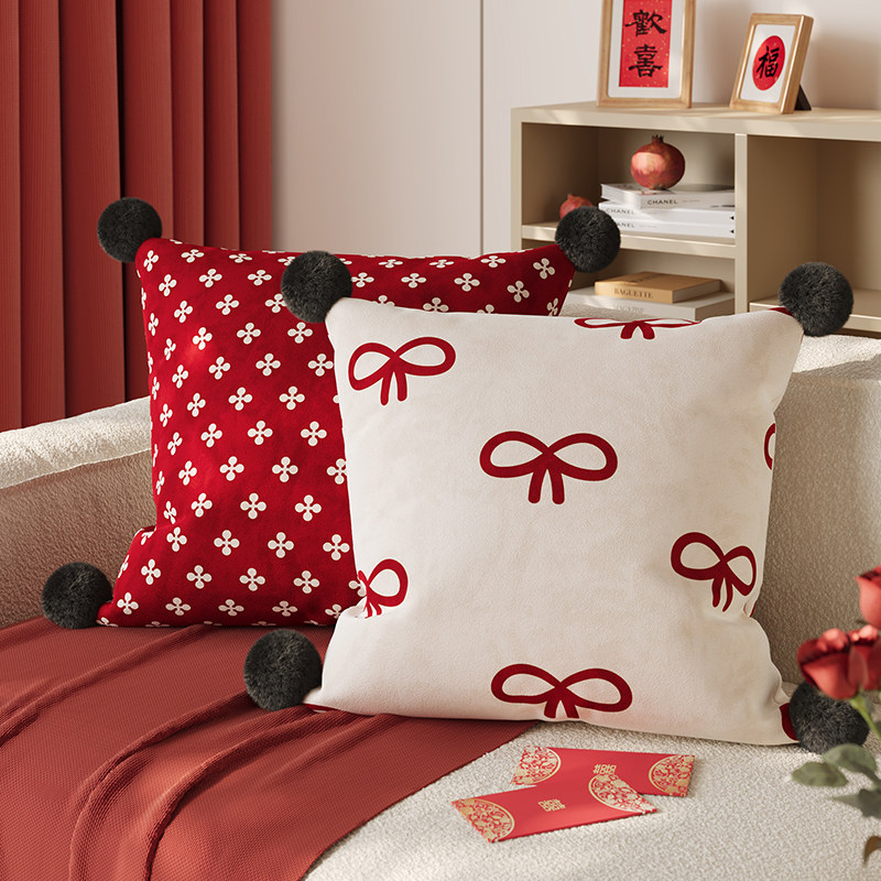 马年抱枕喜庆过年客厅沙发靠背垫含芯结婚红色卧室靠枕高级感靠垫,居家布艺,靠垫/抱枕,淘宝优惠券,粉丝福利购,淘宝优惠卷