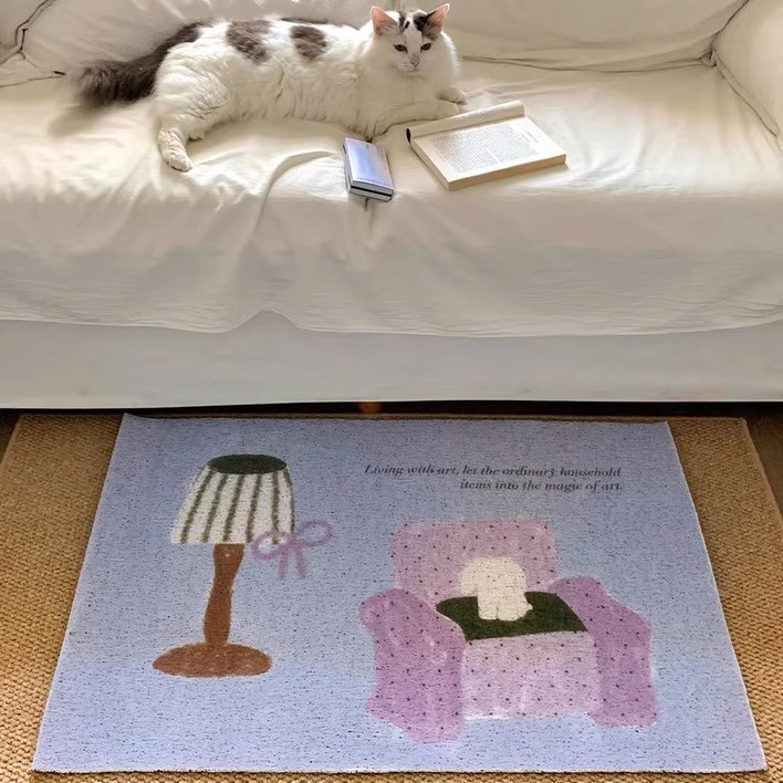 小狗等你回家入户地垫防滑地毯进门门口可裁丝圈门垫家用耐脏脚垫