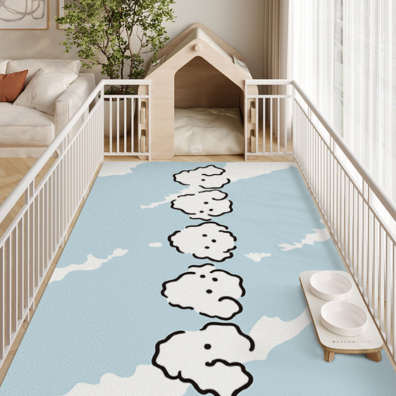 卡通宠物地垫防水防尿防滑养狗围栏地毯狗狗猫咪防抓餐垫子狗笼垫