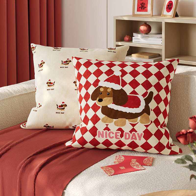 圣诞新款沙发抱枕靠垫客厅红色氛围装饰靠垫含芯高级卧室床头靠枕,居家布艺,靠垫/抱枕,淘宝优惠券,粉丝福利购,淘宝优惠卷