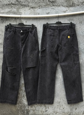 False Perception  宽腿水洗黑卡哈特牛仔裤