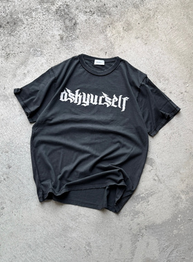 Askyurself 手绘Logo涂鸦骷髅短袖T恤水洗黑