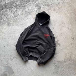 Askyurself 重磅水洗血狼闪粉连帽卫衣 水洗黑