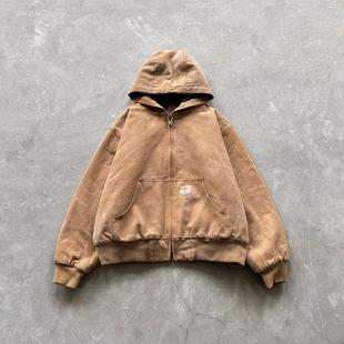 False Perception 卡哈特水洗做旧连帽长袖夹克外套卡其色