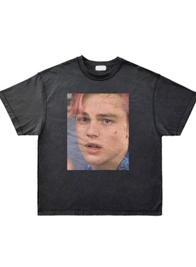 ARNODEFRANCE新款莱昂纳多肖像小李子短袖 高街潮牌T恤