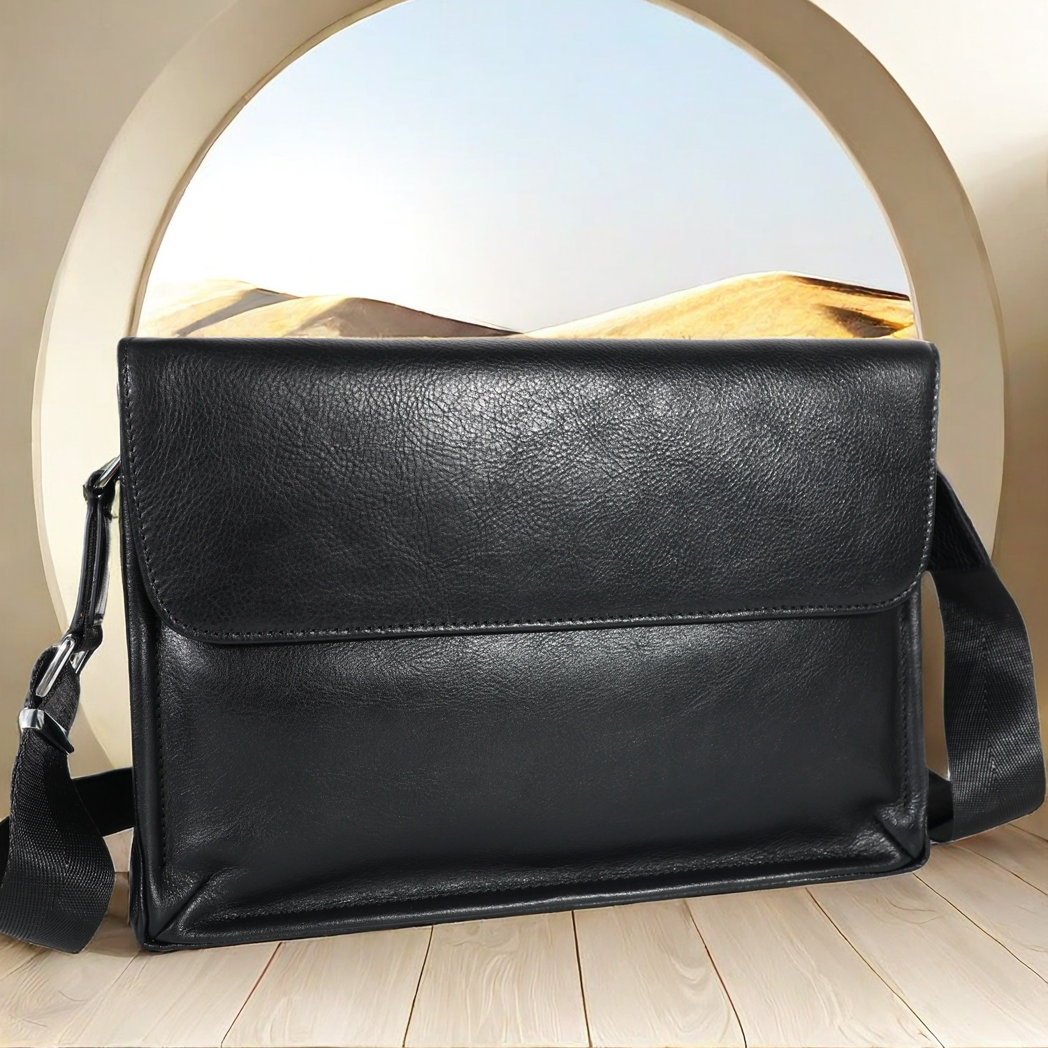 BALIDIYA男士单肩斜挎包新款头层牛皮通勤多功能大容量百搭真皮包