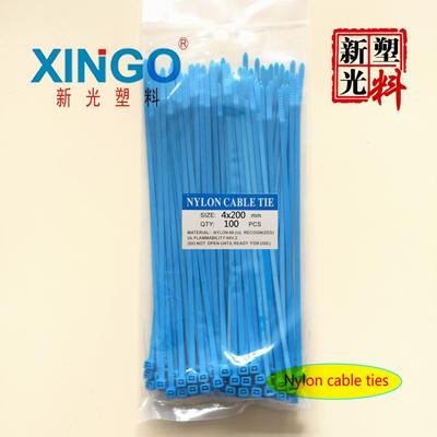 新光尼龙扎带 彩色 蓝色扎带4x200 3.6*200 长20cm 足量100根