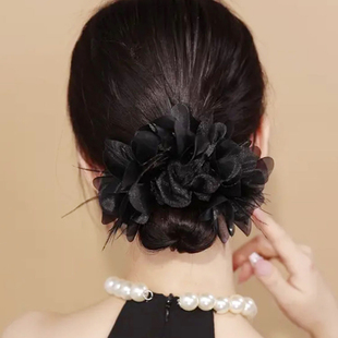 韩国羽毛发圈高级感头绳显发量多扎头发皮筋马尾发绳丸子头花头饰