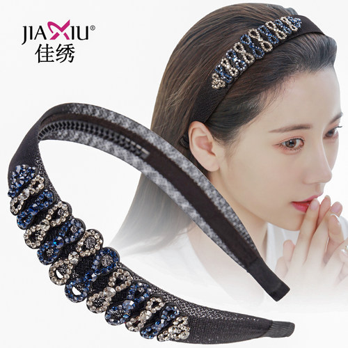 韩版宽边镶钻头箍防掉发卡子