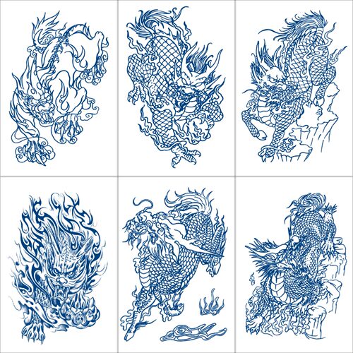 山海经草本纹身贴麒麟貔貅半永久花臂草木女防水男持久贴纸仿真