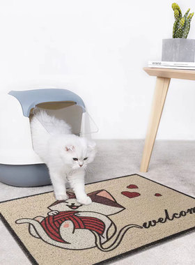 卡通可爱PVC丝圈猫砂垫防滑垫耐磨多功能地毯睡垫耐抓耐咬入门垫