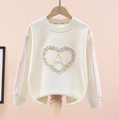 上衣长袖 中大童洋气女孩春装 T恤 儿童打底衫 女童卫衣2026春秋薄款