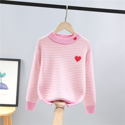 秋冬新款女童毛衣纯棉加厚一体绒