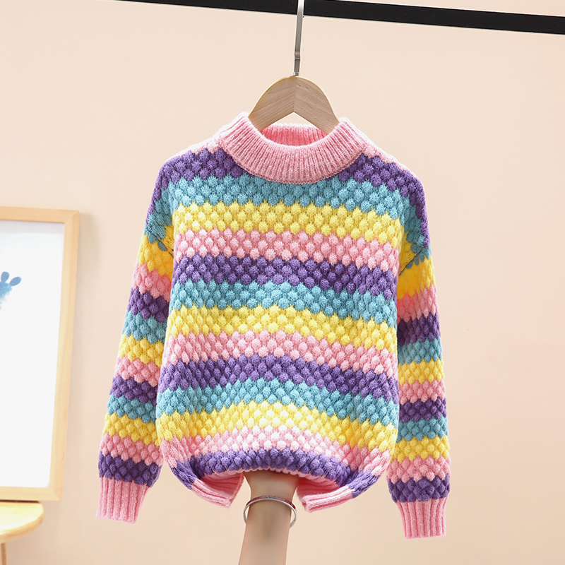 秋冬女童加厚针织衫毛衣加绒线衣