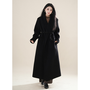 冬季新款慵懒风高级气质过膝中长款大衣女时尚休闲通勤宽松外套