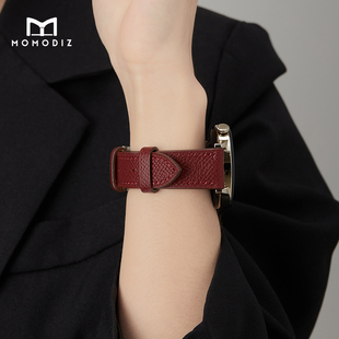 momodiz适用华为GT6 铬糅手掌纹小牛皮真皮华为watch4pro智能手表GT4高定手工表带18mm 5表带华为GT5表带新款