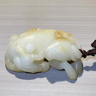 清代和田玉手把件 清代天然和田玉牧牛童子 古董真品天然和田玉